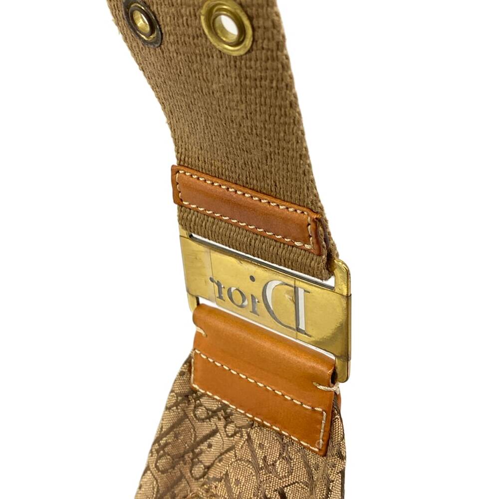 Christian Dior Street Chic/Trotter Shoulder Bag Beige Brown Jacquard Leather - Picture 11 of 15